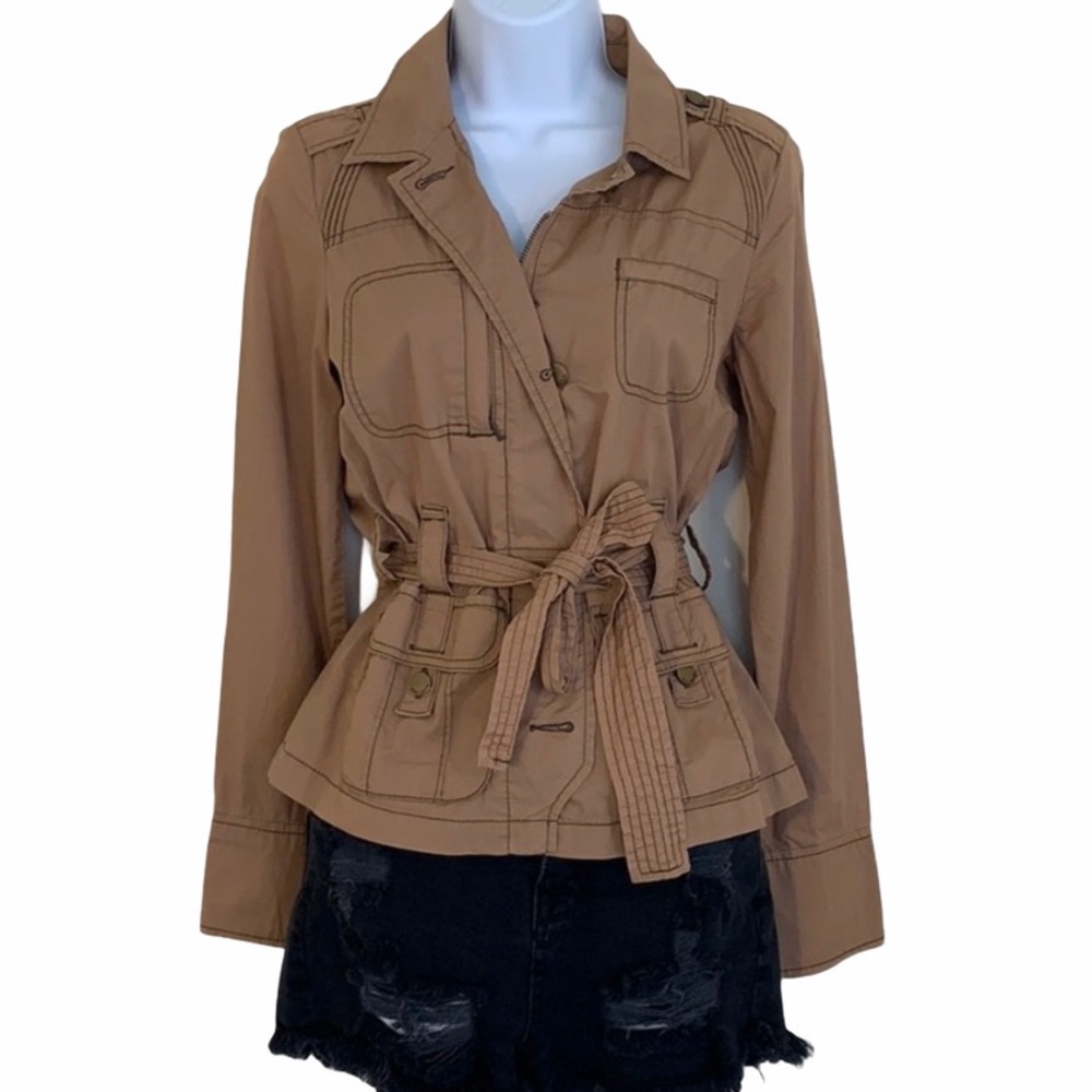 DKNY Active Tan Utility Jacket With Belt